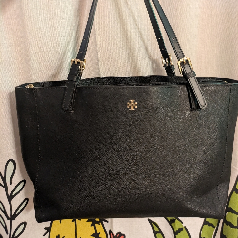 Tory Burch leather black tote bag